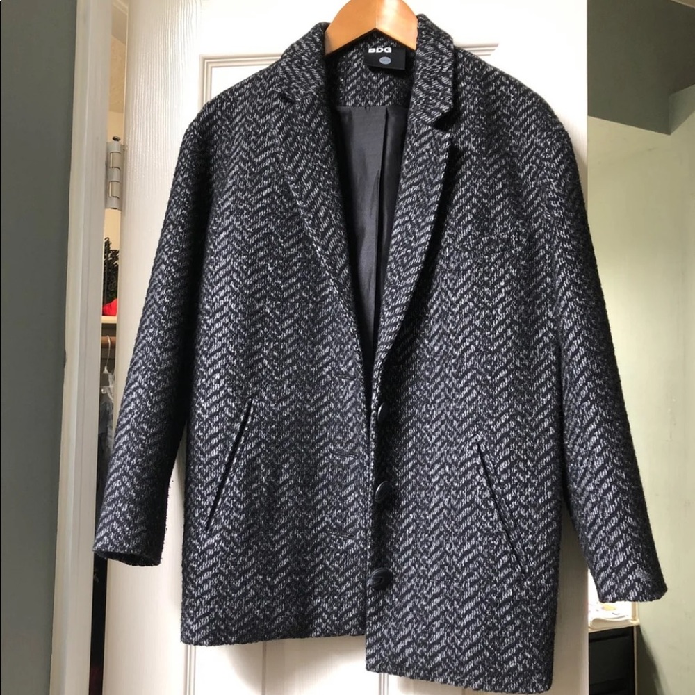 Urban Outfitters BDG tweed coat in gray
